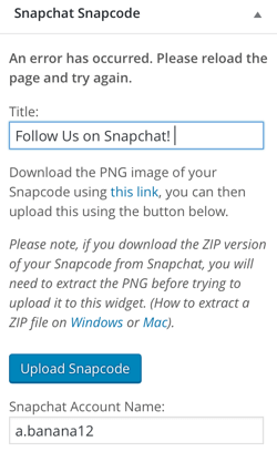 complemento de widget de snapcode snapchat
