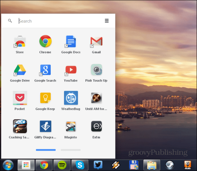 escritorio de aplicaciones de Chrome