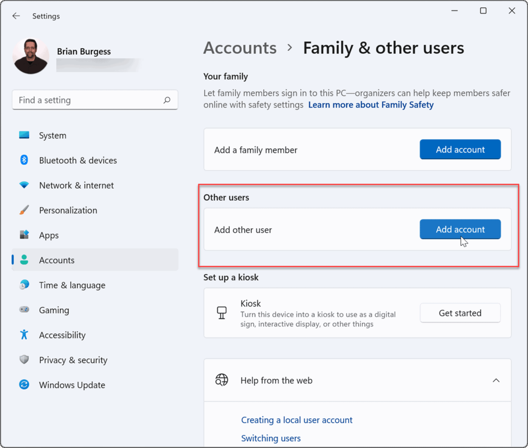 agregar otros usuarios crear una cuenta de invitado en Windows 11
