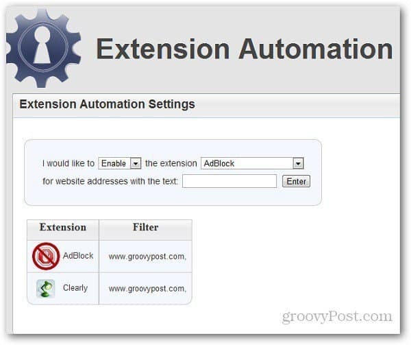 Habilitar / deshabilitar automáticamente extensiones en sitios web específicos [Chrome]