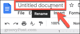 cambiar el nombre de documentos de Google