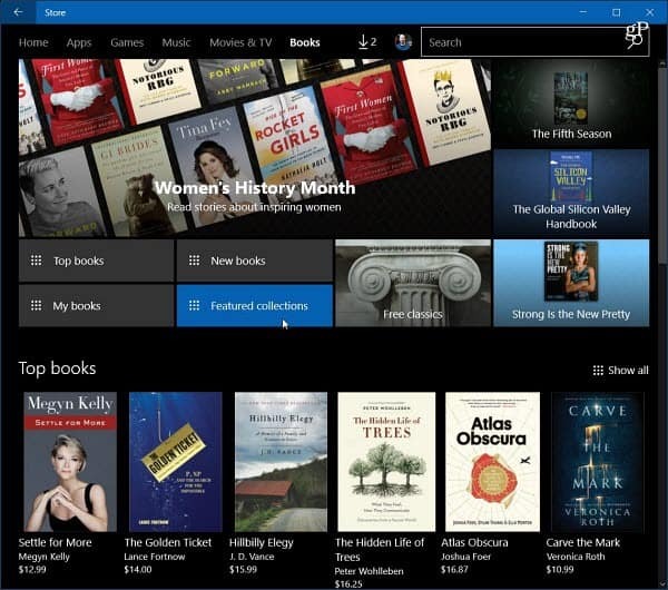 EBooks de Windows 10