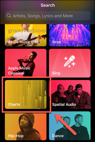 categoría de listas de música de Apple