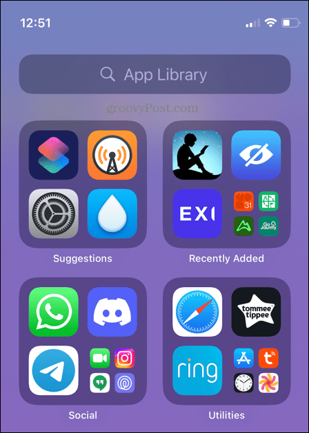 biblioteca de aplicaciones de iphone