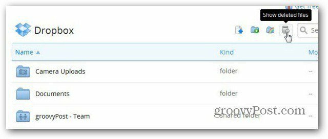 Dropbox muestra archivos borrados