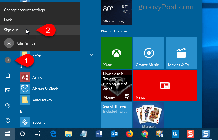 Salir de Windows 10