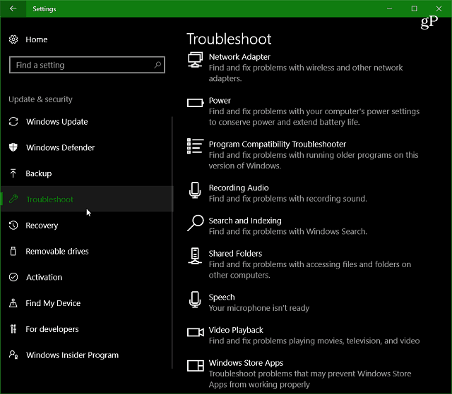 Windows 10 Creators Update Feature Focus: Solucionadores de problemas
