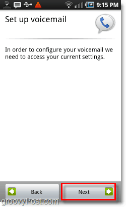 Configuración de Google Voice en Android Mobile Voicemail