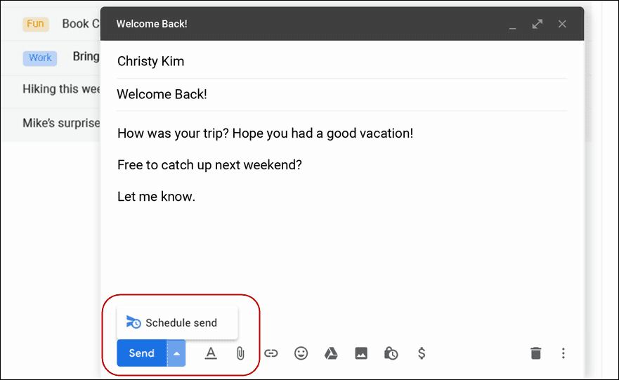 Programar envío de escritorio a Gmail