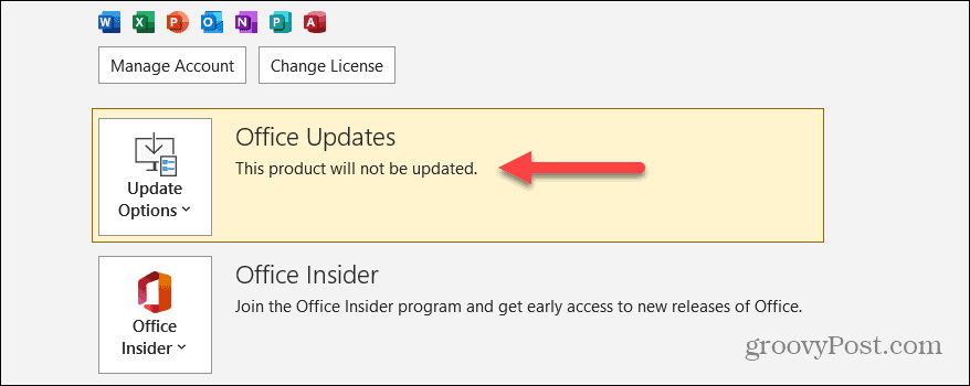 Deshabilitar las actualizaciones de Microsoft Office 
