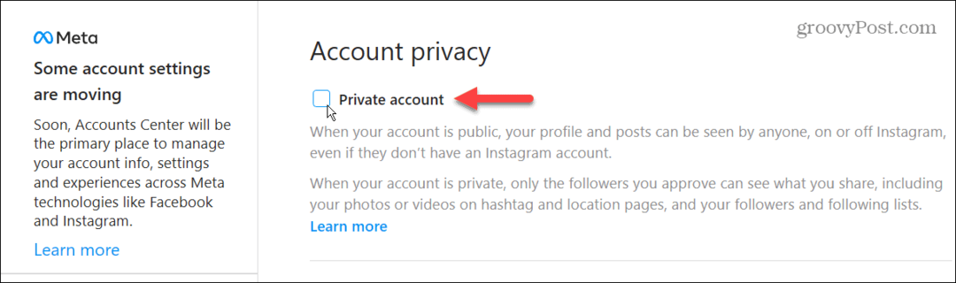 Haga que su cuenta de Instagram sea privada