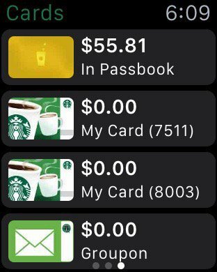 Tarjeta Starbucks - Apple Watch