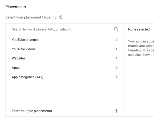 Cómo configurar una campaña de anuncios de YouTube, paso 33, opciones de orientación por ubicación