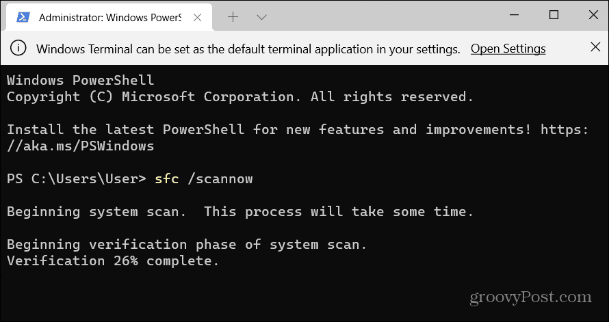 terminal SFC-escanear ahora