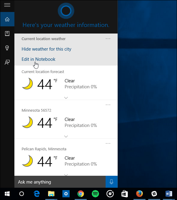 Consejo de Windows 10: haga que Cortana muestre el clima para varias ciudades